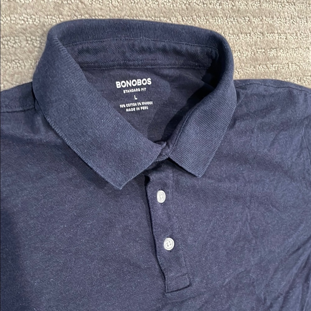 Men's Navy Polo Shirt - Picture 2 of 2